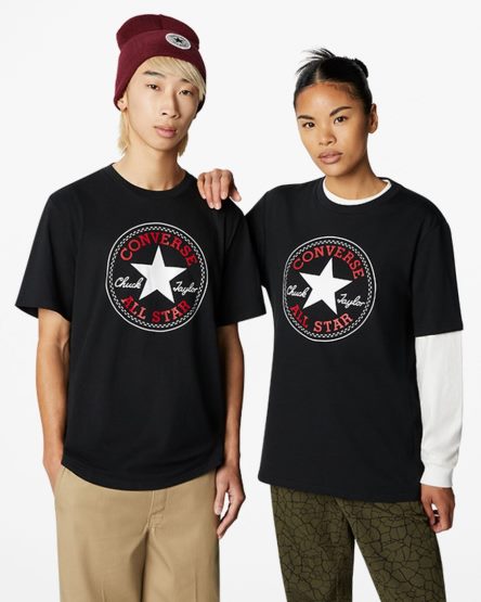 Camiseta Converse Go-To All Star Patch Standard Fit Masculino Pretas | PT E047P58